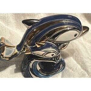 Montevideo-Uruguay Rinconada Dolphin And Baby Figurine #782